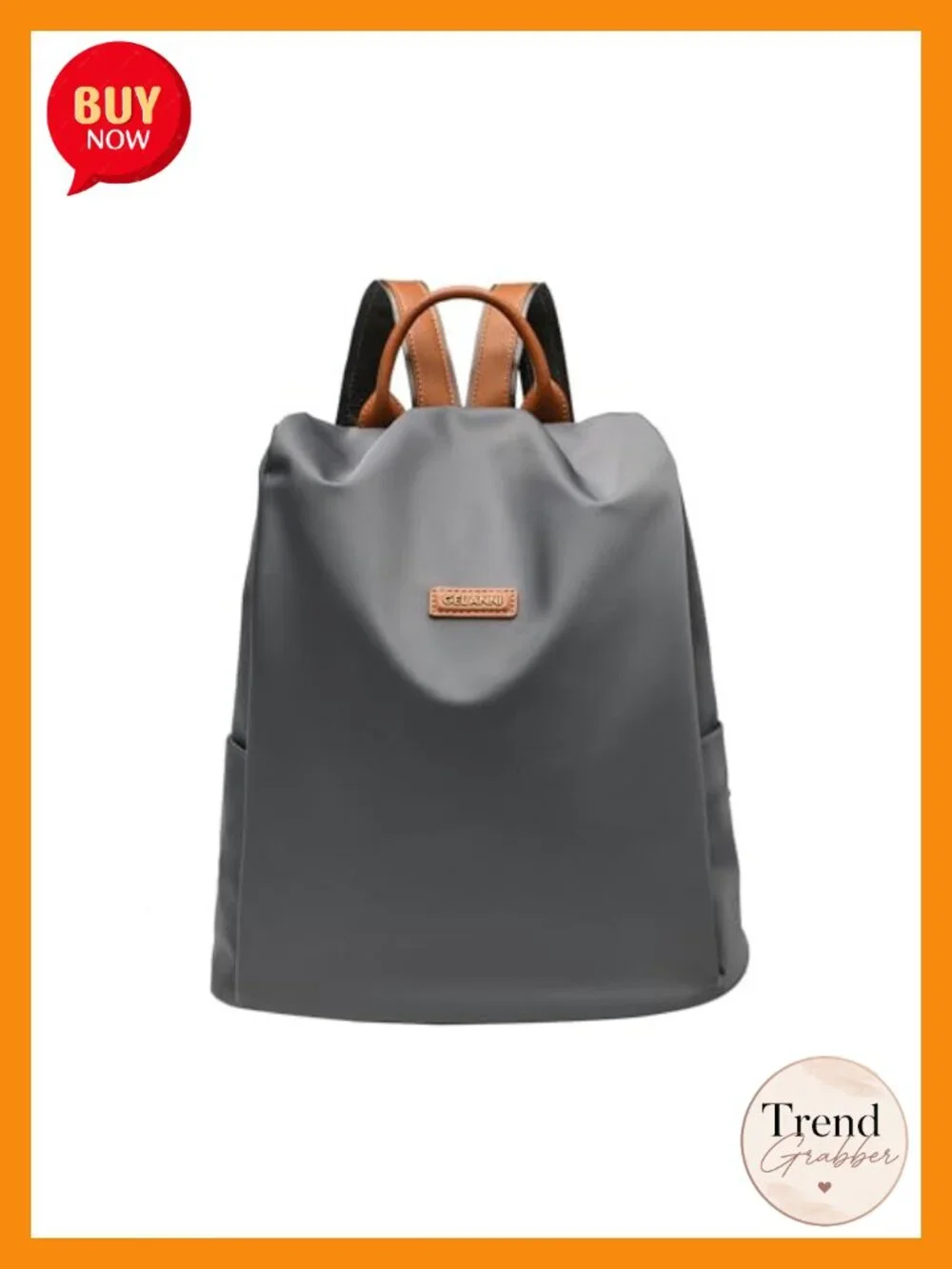 Anti Theft Lightweight Nylon Backpack Purse with Rear Zipper Access, Adjustable